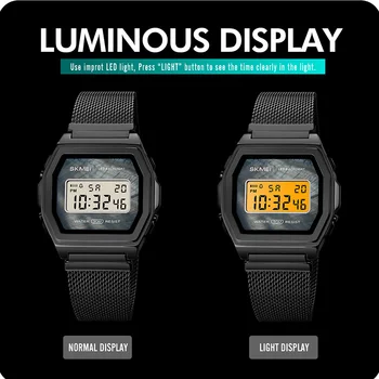 SKMEI Digital bevægelse Mandlige Armbåndsur Nedtælling Kalender, Alarm LED Display Mænd Elektronisk Ur Relojes Para hombre Montre