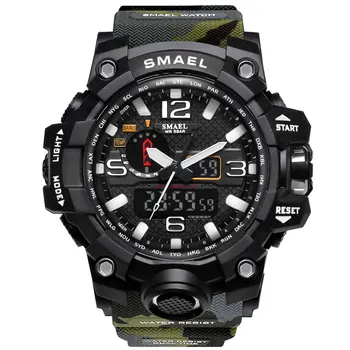 SMAEL Ure Til Mænd 50 m Vandtæt Ur Camouflage Digital Armbåndsur Chronograph Quartz Militære Se Sport Reloj Hombre