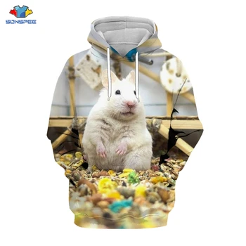 SONSPEE Dyr Rotte Hamster 3D-Print Hoodie Mænd Kvinder Efterår og Vinter Casual Hip Hop langærmet Sweatshirt Harajuku Pullover Toppe