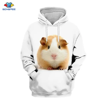 SONSPEE Dyr Rotte Hamster 3D-Print Hoodie Mænd Kvinder Efterår og Vinter Casual Hip Hop langærmet Sweatshirt Harajuku Pullover Toppe