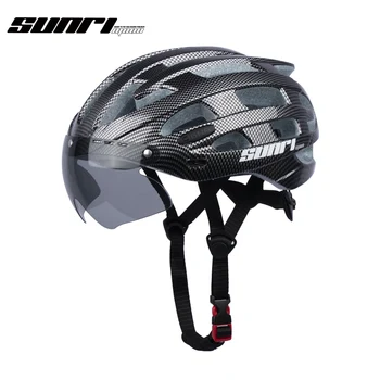 SUNRIMOON WT-038 Voksne mænd og kvinder cykelhjelm Let Road Mountainbike, Hjelm Magnetiske Beskyttelsesbriller, Aftagelig
