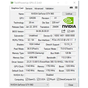 SZMZ grafikkort GTX 960 2GB GPU 128 bit GDDR5 Grafikkort For nVIDIA VGA Geforce GTX960 grafikkort Spil ikke GPU miner Minedrift