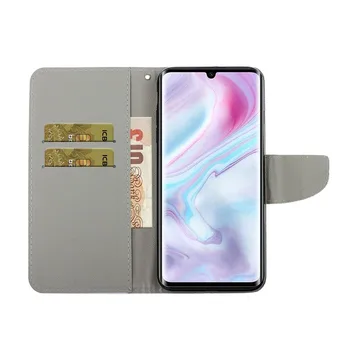 Sag om For Xiaomi Mi Note10 Note 10 Lite CC9 Pro 10Lite 10Pro Læder Flip Stå Telefon Dække Sød Sommerfugl Unicorn Blomst Capa
