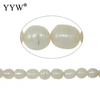 Salg!! 11-12mm Hvid Naturlige Ferskvands Perle Perler Til smykkefremstilling Resultater Perler, Håndlavet Perle Stolpe Hul 0,8 mm 14 Tommer