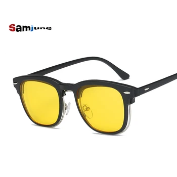Samjune Clip-on Solbriller klip på briller pladsen Linse Mænd Kvinder spejl klip Sol Briller Night Vision Kørsel solbriller til mænd