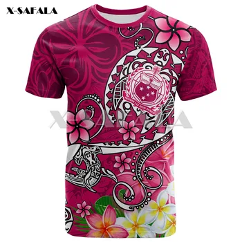 Samoa Skildpadde Plumeria Polynesiske Sommer Mode Mænd T-shirt 3D-Over Trykt T-shirts Unisex Harajuku-shirt Afslappet Tee Toppe-5