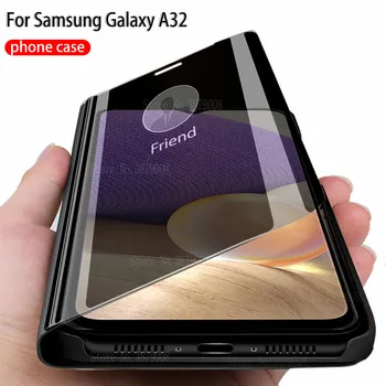 Samsun a32 sag smart spejl flip phone covers Til samsung galaxy a32 magnetiske stå tilfældet For samsung 32 32a 4g 5g galaxya32