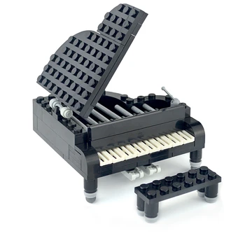 Scenen Klaver Keyboard Musik byggesten Byen Tilbehør MOC Dele til musikinstrumenter DIY Mursten Skaberen Legetøj Julegaver