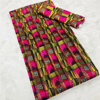 Seneste afrikanske voks mønster satin silke stof til kjole kreativ Digital print voks satin silke stof 4+2 m/masse XM040701