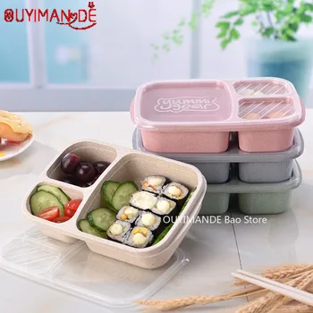 Separat frokost-box Bærbare Bento Box Madkasse Tætte Mad Beholder Servis for Studerende