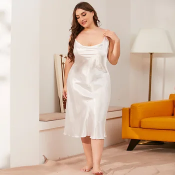 Sexet Kvinder Nightgowns Plus Size Nattøj om Sommeren Spaghetti Strop Kjole Lingeri, Nattøj Nat Bære Hjem Beklædning Engros-3XL