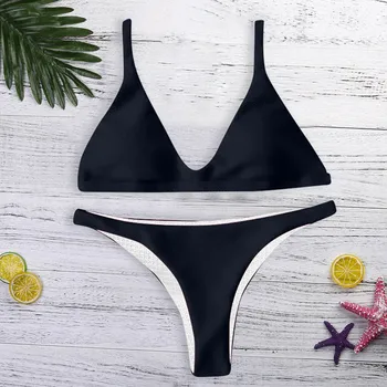 Sexet To Stykke Badetøj til Kvinder af Høj Talje Bikini Badetøj badetøj Solid Farve Svømning, der Passer Til Kvinder Brasilianske Bikinier