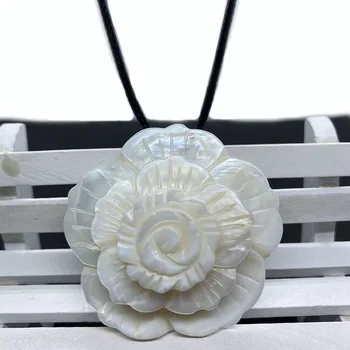 Shell Pearl Plante Blomster-formet Swan-formede skaller Stykke Pendel, Metal, Design, Dekorative Halskæde, Banket Bære