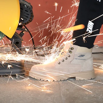 Sikkerhed Mænd Støvler i Stål Tå Arbejde Sko Mandlige Byggeriet Mænd Støvler sikkerhedssko Punktering Bevis Industrielle Mænd Boot Sneaker