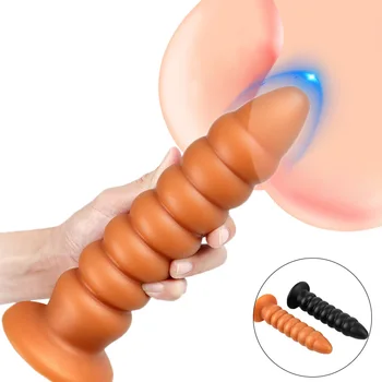 Silicone Anal Beads Stor Dildo Anal Plug-Buttplug Sexlegetøj Soft Butt Plug Annal Vaginal Kugler Sex Legetøj til Kvinder, Mænd Gay Sex Shop