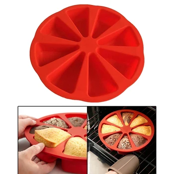 Silikone Bageforme 8 Trekant Hulrum Kage Pan Skimmel DIY Silikone Budding Muffin Fondant isterninger Slik Kage Forme Pan Pizza