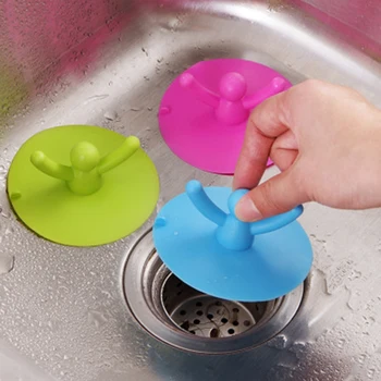 Silikone Køkken Badeværelse gulvafløb Dækning for håndvask Håndvask Kloak Tilfældig Farve