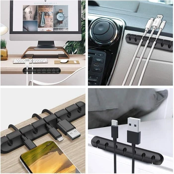 Silikone USB-Kabel Arrangør Fleksibelt Kabel, Winder Management Kabel Clips Holder Kabel Holder Til Mus Tastatur Øretelefon Bil