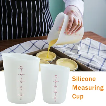 Silikone målebæger med Skala 250/500 ml Mel, Mælk, Olie Måling Af Køkken Bagning Værktøj til at Lave Dessert Æg Syrlig Kage