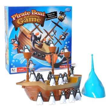 [ Sjov ] Pirat båd spil toy Balance penguin pirat skib Pædagogisk legetøj familie, forældre-barn-interaktion, legetøj baby gave