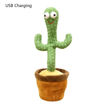 Sjove 32cm Elektriske Dancing Anlægget Kaktus USB-Plys Udstoppet Legetøj med Musik for Børn Børn Dropship
