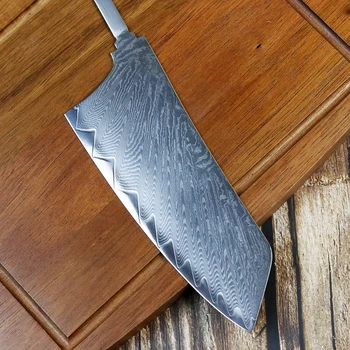 Skarpe DIY kok frugt kødkniv blank VG10 Damaskus stål klinge materiale semi-færdige kniv blank