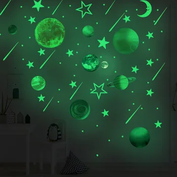 Skinner I Mørket 435 Pc ' Er Lysende Måne Stjernede Dot Wall Stickers Fluorescerende Wall Stickers Miljømæssige Dekoration