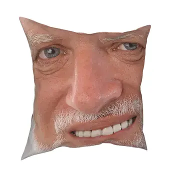 Skjule Den Smerte, Harold Meme Trist Fyr Smil Firkantet Pude Tilfælde Polyester Dekorativ Pillow Vintage Pudebetræk