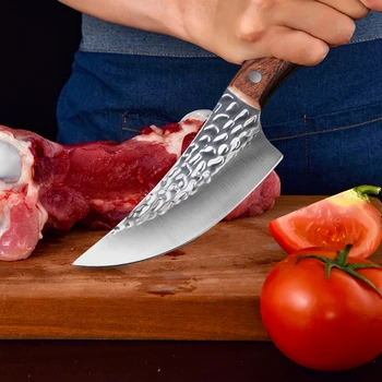 Slagter Kniv, der er Smedet Udbening Kniv i Rustfrit Stål køkkenkniv til Kød, Frugt, Fisk, Grøntsager serbiske Kokkens Kniv Cleaver Kniv
