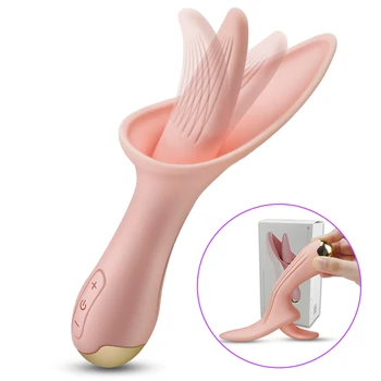 Slikke Klitoris og G-spot Stimulator Massageapparat Mundtlig Tunge Vibrator Kvindelige Masturbator Silikone Voksen Sex Legetøj Til Kvinder Massageapparat