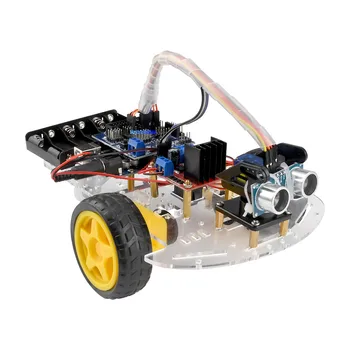 Smart Robot Bil, 2WD Chassis Kit Hindring Undgåelse Online Tracking Hastighed Encoder Ultrasonic Sensor Modul Learning Kit til Arduino