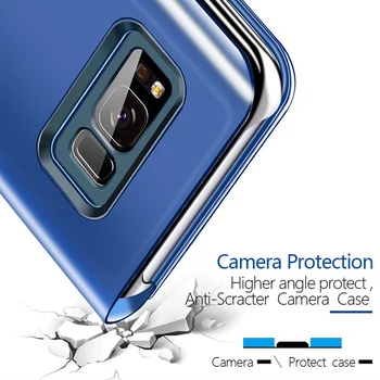 Smart Spejl Flip Phone Case For Huawei Y8P AQM-LX1 Udgivet 2020 6.3 Cm Luksus Magnetisk Tiltrækning Lodret Stå Dække