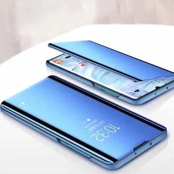 Smart Spejl Flip Phone Case For Xiaomi Redmi Note 9 9s 9C 8T 8 9T 6 6A 7A 9A Mi 10 10T Pro Max Lite Poco X3 NFC M3 Dækker Coque