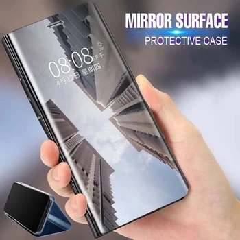 Smart Spejl Flip Phone Case For Ære 30 20 Pro Note 10 9X Læder Stå Dækning For S Smart 2019 Plus 2020 2021 Beskyttende Shell