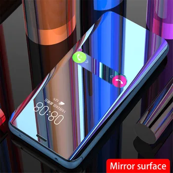 Smart View Flip Case Til Xiaomi Redmi Note 10 Pro 10S Note10 4G T Spejl Læder Cover På Xiomi Mi10 10T Lite 5G 10tpro Mi10t