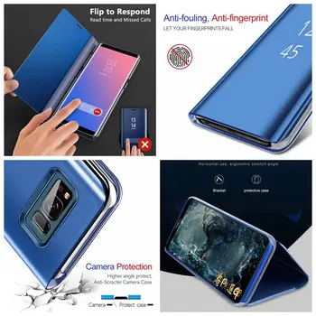 Smart View Flip Phone Case For Samsung A52 4G A50 A50s A51 Cover For Galaxy A52 5G EN 50 s 50 51 52 0 Spejl Læder Shell