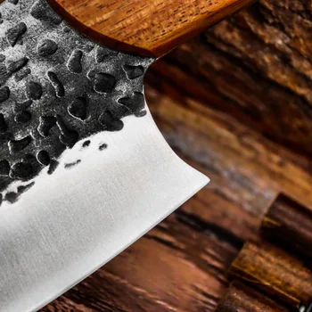 Smedet køkkenkniv hamrede rustfrit stål husstand udendørs fiskefilet killer kniv udbening skære kød multi-funktion kniv