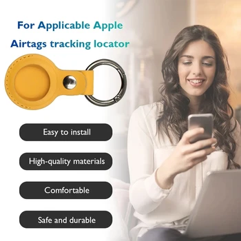 Smudsafvisende Tilfældet For Apple Airtags Protector Læder Cover Locator Tracker Anti-Tabte Enhed Nøglering Beskyttende Hylster
