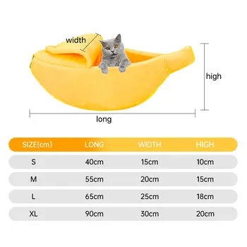 Små Kæledyr Seng Banan Form House Bløde Varme Bløde Bløde Åndbart Bed Banan-Kat, Hund Bed Hvalp Pude Kurv Varm Bærbar