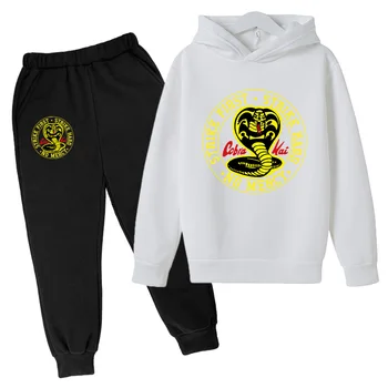 Snake Cobra Kai dreng Sæt hættetrøjer+Bukser Harajuku organ suit pige Sport Passer til Afslappede Sweatshirts Træningsdragt Sportstøj habitjakke
