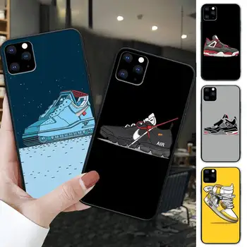 Sneakers Sko Sort Soft-Phone Cover Case Til Iphone Se 2020 6 6s 7 8 Plus X Xs Antal Xr 11 12 Pro Max antal Coque