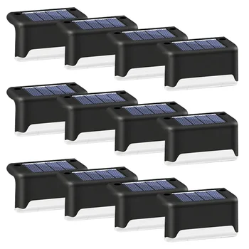 Solar Dæk Lys Udendørs Varm Hvid 1 Pakke Led Solar Trin Lys Vandtæt til Udendørs Dæk, Trapper, Hegn, Gården Gårdhave Vej