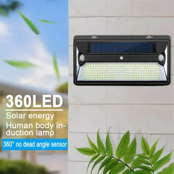 Solar Light 360/720 LED Gade Lys Udendørs Lampe Facade PIR bevægelsesføler Have Belysning Sikkerhed om Natten