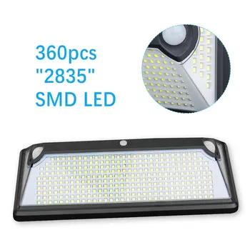 Solar Light 360/720 LED Gade Lys Udendørs Lampe Facade PIR bevægelsesføler Have Belysning Sikkerhed om Natten
