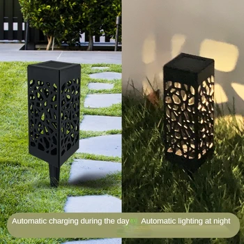 Solar led-lys udendørs haven lampe udendørs vandtæt dekoration belysning havearbejde med sensor udvendigt for hule ud gade