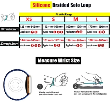 Solo-loop for Apple Ur Band 44mm 38mm 40mm sport Elastisk silikone armbånd iWatch Apple-Ur Serie 6 SE 5 4 3 42 mm Rem