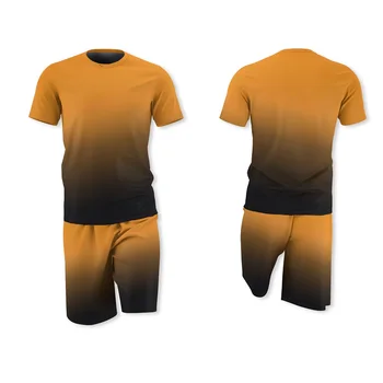Sommeren Afslappet Sportstøj til Mænd, der Passer Ren Farve, Gradient Digital Udskrivning Simple Tøj, T-Shirt, Shorts Træningsdragt, 2 delt Sæt