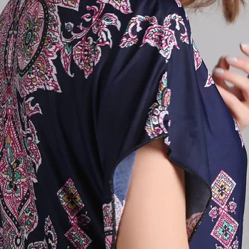 Sommeren Kvinder Nye Mode Løs Chiffon Skjorter Bluser Retro Blomster Trykt Batwing Casual Skjorte Toppe