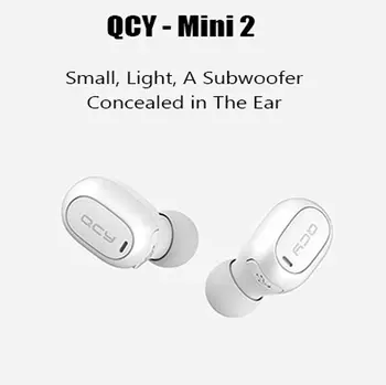 Sort/ Hvid Valgfri QCY Bluetooth-5.0 Hovedtelefoner 3D Stereo Sport Trådløse Høretelefoner med Dobbelt Mikrofon
