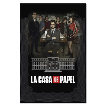 Spansk spænding filmens Plakat La casa de papel silkeprint 2020 spansk TV-Sæson 4 Væggen Billede med Hjem Indretning Hus af Papir Canva